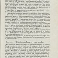 0193 - Page 191 - Sociétés savantes. Société bruxelloise d'oto-rhino-laryngologie. Année 1924. 19 décembre 1924. Van Swieten et Eeman... Epithélioma de la cloison du nez / Fernandès. - Hématome de la corde vocale gauche