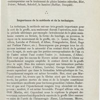 0597 - Page 595 - Mémoires. Greffe des tissus osseux, cartilagineux et graisseux en oto-laryngologie au point de vue biologique, expérimental et clinique. Par le Professeur Bourak... Autres facteurs ayant une influence sur le sort de la greffe / Importance de la méthode et de la technique