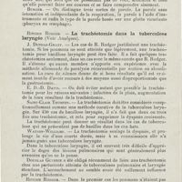 0692 - Page 690 - Sociétés savantes. Société royale de médecine. Section de laryngologie. 5 juin 1925. Graham Brown. - Un larynx artificiel / Ritchie Rodger. - La trachéotomie dans la tuberculose laryngée