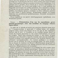 0712 - Page 710 - Sociétés savantes. Société tchécoslovaque d'oto-laryngologie. 1er mars 1925. Hornicek. - Ulcères rongeants des deux pavillons et de la lèvre inférieure / Seeman. - Présentation d'un cas de myasthénie grave pseudo-paralytique avec des troubles du langage comme signe initial / Precechtel. - Un cas de septicémie otogène, thrombo-phlébite de plusieurs sinus et de la veine jugulaire avec une fusée cervicale