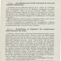 0718 - Page 716 - Sociétés savantes. IIIe Congrès de la Société tchécoslovaque d'oto-laryngologie. Prague 31 mai et 1er juin 1924. Kutvirt. - Cholesteatoma verum / Vymola. - Les affections de l'oreille survenant au cours des maladies infectieuses / Zaviska. - Contribution au diagnostic des complications endocraniennes des otites