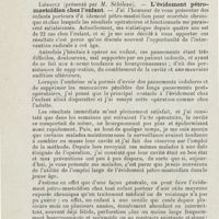 0841 - Page 840 - Sociétés savantes. Société de laryngologie des hôpitaux de Paris. Séance du 10 février 1926. Liébault (présenté par M. Sébileau). - L'évidement pétro-mastoïdien chez l'enfant
