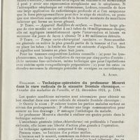 0866 - Page 865 - Revue analytique (Ouvrages, thèses et articles). Ledoux. - Traitement du cancer des fosses nasales et des cavités accessoires. Revue de laryngologie... [A. Aubin] / Enjalbert. - Technique opératoire du Professeur Mouret dans la cure radicale de la sinusite frontale chronique. - Annales des maladies de l'oreille...