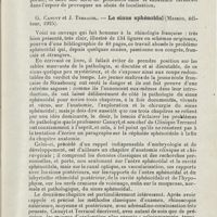0868 - Page 867 - Revue analytique (Ouvrages, thèses et articles). C. Jones. - Ethmoïdite aiguë avec ouverture dans l'orbite. Annales of Otol... / G. Canuyt et J. Terracol. - Le sinus sphénoïdal (Masson, éditeur, 1925)