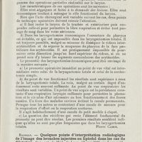 0882 - Page 881 - Revue analytique (Ouvrages, thèses et articles). P.-A. Winter. - Les laryngectomies économiques (Thèse de Paris, Louis Arnette, éditeur 1925) / Badolle. - Quelques points d'interprétation radiologique de l'image des bronches injectées au lipiodol dans les cas de dilatation. Soc. nat. de Méd. de Lyon..., in Lyon méd...