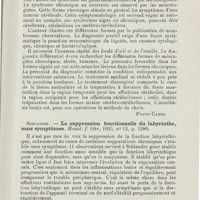 1018 - Page 1017 - Revue analytique (Ouvrage, thèses et articles). André Galand. - Contribution à l'étude des formes cliniques des méningites hypertensives d'origine otique. Thèse Alger, 1925 / Schlander. - La suppression fonctionnelle du labyrinthe, sans symptômes. Monat. f. Ohr... / William Milligan. - L'abcès cérébelleux. The Journ. of Laryng. and Otol...