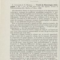 1210 - Page 1210 - Revue analytique (Ouvrages, thèses et articles). C. Alexander et O. Marburg. - Traité de neurologie otologique... Urban et Schawarzenberg édit., Berlin et Vienne, 1926