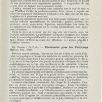 1211 - Page 1211 - Revue analytique (Ouvrages, thèses et articles). C. Alexander et O. Marburg. - Traité de neurologie otologique... Urban et Schawarzenberg édit., Berlin et Vienne, 1926 / De Parrel : O.-R.-L. - Documents pour les praticiens. Maloine, édit., 1926