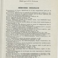 1245 - Page 1245 - Index alphabétique. Etabli par le Dr J. Cuvillier. Mémoires originaux