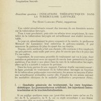 0090 - Page 90 - Congrès. XLe Congrès français d'oto-rhino-laryngologie (Paris, 17-20 octobre 1927). Première question : L'insuffisance respiratoire nasale / Deuxième question : Indications thérapeutiques dans la tuberculose laryngée