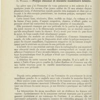 0210 - Page 210 - Société de laryngologie des hôpitaux de Paris. Séance du 9 novembre 1927. Hautant et Ombrédanne. - Abcès du cervelet / G. Worms. - Polype choanal et sinusite maxillaire latente