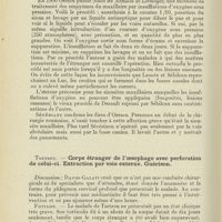 0224 - Page 224 - Congrès. Ve Congrès roumain d'oto-rhino-laryngologie. Bucarest, 24, 25 octobre 1926. Orciscu. - Aperçu historique sur le traitement des empyèmes maxillaires aigus et chroniques / Tsetsou. - Corps étranger de l'oesophage avec perforation de celui-ci. Extraction par voie externe. Guérison