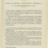 0323 - Page 311 - Faits cliniques. Abcès du cerveau ; intervention ; guérison. Par le Dr Van Nieuwenhuyse...