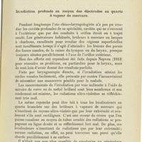 0429 - Page 417 - Mémoires. Les rayons ultra-violets dans la profondeur des cavités oto-rhino-laryngées. Par le Dr Albert Poret. Propriétés générales des rayons ultra-violets. Leur action sur l'organisme / Irradiation profonde au moyen des électrodes en quartz à vapeur de mercure