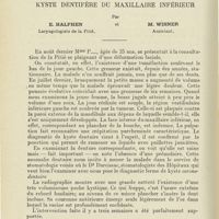 0596 - Page 584 - Faits cliniques. Kyste dentifère du maxillaire inférieur. Par E. Halphen... et M. Wisner...