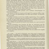 0612 - Page 600 - Société de laryngologie des hôpitaux de Paris. Séance du 15 février 1928. MM. André Bloch et Joseph Lemoine. - Angiome diffus de la langue / M. Le Mée. - Une forme anormale de tuberculose pharyngée