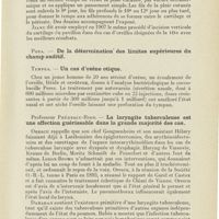 0893 - Page 881 - Sociétés savantes. VIe Congrès roumain d'oto-rhino-laryngologie. Bucarest 29 et 30 octobre 1927. Bratescu, Racovianu et Andreesco. - Contribution à l'étude des otoplasties adductrices / Tempea. - Un cas d'ozène otique / Professeur Prédescu-Rion. - La laryngite tuberculeuse est une affection guérissable dans la grande majorité des cas