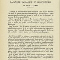 1010 - Page 998 - Mémoires. Laryngite bacillaire et héliothérapie. Par le Dr A. Taviani