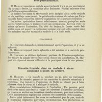 1213 - Page 1201 - Sociétés savantes. Compte rendu des séances de la Société bruxelloise d'oto-rhino-laryngologie 1927. Par le Dr Coelst... Séance du 29 avril 1927. Syphilome pharyngo-laryngé simulant une tumeur maligne / Cancer du larynx opéré d'hémilaryngectomie sous-périchondrale / Sinusite frontale chez un malade à sinus cloisonné d'avant en arrière