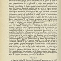 1216 - Page 1204 - Sociétés savantes. Compte rendu des séances de la Société bruxelloise d'oto-rhino-laryngologie 1927. Par le Dr Coelst... Séance du 29 avril 1927. Trois sources lymphatiques éloignées de l'amygdale laryngienne ventriculaire de Fraenckel / Un cas complexe de paralysie laryngée