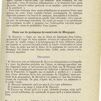 1225 - Page 1213 - Sociétés savantes. Compte rendu des séances de la Société bruxelloise d'oto-rhino-laryngologie 1927. Par le Dr Coelst... Séance du 24 novembre 1927. Tumeur de la base de la langue / Deux cas de prolapsus du ventricule de Morgagni / Un cas de thrombophlébite sinusale guérie après opération
