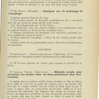 1235 - Page 1223 - Sociétés savantes. Association américaine de laryngologie. Congrès annuel du 3 juin 1926. Dr John Mac Kenty... - Atrésie du naso-pharynx / Dr Mc Kenny... - Quelques cas de pathologie de l'oesophage / Dr Arthur Proetz... - Méthode simple pour introduire des fluides dans les sinus postérieurs sans traumatisme / Dr Georges E. Shambaugh... - Considérations sur la pratique oto-rhino-laryngologique
