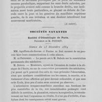 0012 - Page 11 - Ablation des parties molles et osseuses du menton par un coup de feu par C. Delalain... (A suivre). Deuxième partie - Comment nous avons obtenu la possibilité de la mastication des aliments / Sociétés savantes. Société d’Odontologie de Paris. Séance du 23 décembre 1884