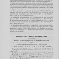 0029 - Page 28 - Sociétés savantes. Société d’Odontologie de Paris. Séance du 23 décembre 1884. Galvanocautère à accumulateurs par le Docteur Jules Chéron / Sociétés savantes étrangères. Société Odontologique de la Grande Bretagne. Séance ordinaire mensuelle du 7 avril 1884