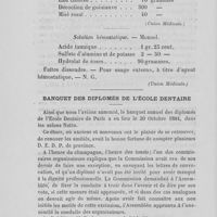 0035 - Page 34 - Revues journaux. Formulaire (Union Médicale) / Banquet des diplomés de l’école dentaire