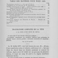 0086 - Page 85 - Traumatisme complexe de la tête par le drdavid. 1° Plaie du cuir chevelu