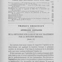 0214 - Page 213 - Travaux originaux / Anomalies dentaires - De la déviation sur l'axe de son traitement par la rotation brusque (Suite)
