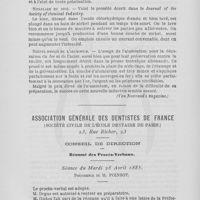 0301 - Page 300 - Inventions - Perfectionnements / Association générale des dentistes de France. Conseil de direction. Séance du mardi 28 avril 1885