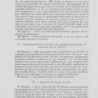 0035 - Page 28 - Société d’odontologie de Paris. Séance du mardi 3 décembre 1889. Presentation d'une dent pathologique, par M. Lemerle / Présentation d’un appareil de restauration faciale et palatine, par M. Ronnet / Fixation de l’ordre du jour