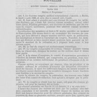 0049 - Page 42 - Revue de l’étranger. La lumière électrique comme moyen de diagnostic dans l'empyème du sinus, par Heryug (British journal of dental science) / Nouvelles. Dixième congrès médical international. Berlin 1890
