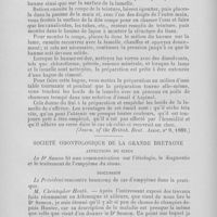 0103 - Page 92 - Revue de l’étranger. Mode de préparation des coupes micrographiques de tissu dur par M. Caush. (La méthode employée est celle que suggéra M. White dans le journal de l'Association dentaire de la Grande-Bretagne), (Traduction de M. Brodhurst); (Journ. Of the British. Dent. Assoc, 1889) / Société odontologique de la Grande Bretagne
