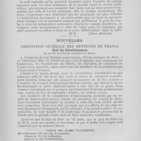 0106 - Page 95 - Revue de thérapeutique. De l'antisepsie de la bouche (Union Médicale) / Nouvelles. Association générale des dentistes de france - Bal de bienfaisance / Comité des dames patronesses