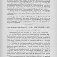 0200 - Page 181 - Lettre de Suisse par A. Thioly / Société odontologique de la Grande-Bretagne. La notation dentaire internationale
