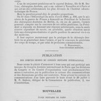0319 - Page 292 - Chronique professionnelle. La chirurgie dentaire dans l'armée / Publication des comptes rendus du congrès dentaire international / Nouvelles. École dentaire de Paris