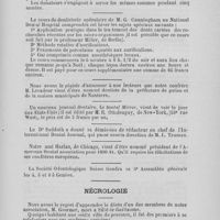 0480 - Page 441 - Nouvelles. Prix en faveur des étudiants dentistes en Angleterre / Nécrologie. M. Gourmet, M. Breyer, M. Duluc, M. Dulier