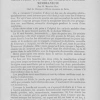 0612 - Page 561 - Cas d'hétérotopie dentaire ayant déterminé la nécrose d'une partie des deux maxillaires supérieurs par M. Lot / Observation d'un cas de stomatite ulcéro-membraneuse par M. Maurice Roy