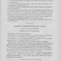 0614 - Page 563 - Observation d'un cas de stomatite ulcéro-membraneuse par M. Maurice Roy / Société d'odontologie de Paris. Séance du 14 octobre 1890. Présentation d'un couteau-émail