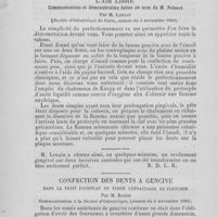 0015 - Page 6 - Obturations d’émail fondu par M. P. Dubois / Confection de la fausse gencive émaillée à l’air libre par M. Lenain / Confection des dents à gencive - Dans le petit fourneau en terre réfractaire de fletcher par M. Barbe