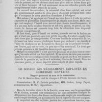 0017 - Page 8 - Le dosage des médicaments employés en chirurgie dentaire par M. Maurice Roy