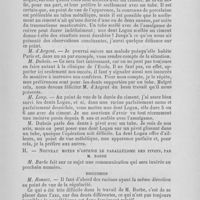 0039 - Page 31 - Société d’odontologie de Paris. Séance du mardi 3 décembre 1890. Remplacement des couronnes de 11 incisives et canines supérieures et inférieures couvertes d’érosions par des couronnes de Logan, par M. D’Argent / INouveau moyen d’obtenir le parallélisme des pivots, par M. Barbe