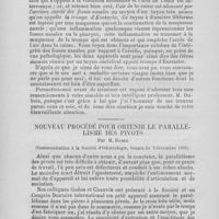 0074 - Page 66 - Le nez - Ses rapports anatomiques, physiologiques et pathologiques avec la cavité buccale par le Dr De la Jarrige / Nouveau procédé pour obtenir le parallélisme des pivots par M. Barbe