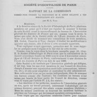 0078 - Page 70 - De la possibilité du traitement des affections dentaires sans médicaments par M. Ch. Godon / Société d’odontologie de Paris. Rapport de la commission nommée pour étudier la proposition de M. Godon relative à des modifications aux statuts par M. G. Viau