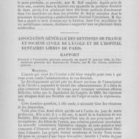 0091 - Page 83 - Société d’odontologie de Paris. Rapport de la commission nommée pour étudier la proposition de M. Godon relative à des modifications aux statuts par M. G. Viau. Séance du mardi 13 janvier 1891. XIProposition de modification aux statuts / Association générale des dentistes de France et société civile de l’école et de l'hôpital dentaires libres de Paris