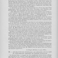 0162 - Page 146 - Miscellanea. IHypnotisme employé comme anesthésique. (Le progrès Médical, 14 juin 1890) / IILes relations des hyperplasies des amygdales avec la carie et l’inflammation chronique du perioste alvéolaire, traduit par G. Hirchbory