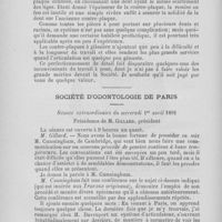 0250 - Page 218 - Travail à pont - Dents amovibles à glissière par M. Seigle / Société d’odontologie de Paris. Séance extraordinaire du mercredi 1er avril 1891