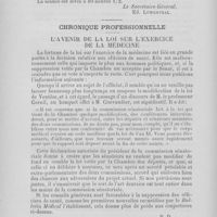 0414 - Page 362 - Société d’odontologie de Paris. Séance du mardi 7 juillet 1891. IProthèse tardive, par M. Gillard / Chronique professionnelle. L’avenir de la loi sur l’exercice de la médecine